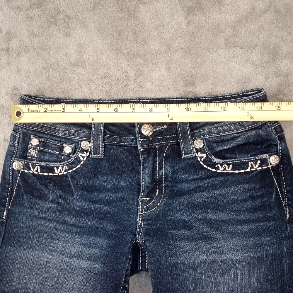 Miss Me Dark Blue Denim Women’s Shorts Size 27 - Picture 10 of 16